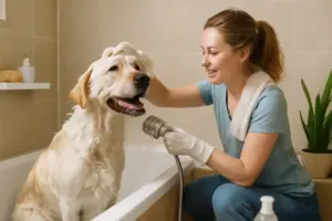Bagno domestico per cani di taglia grande: trucchi per renderlo facile e senza stress