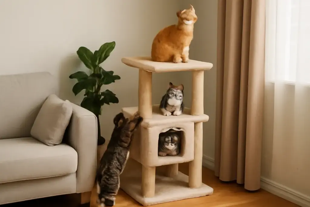 I vantaggi del tiragraffi multipiano per gatti domestici: spazio, divertimento e meno danni in casa