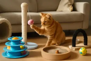 Giochi per gatti che vivono in appartamento: soluzioni semplici per combattere la pigrizia