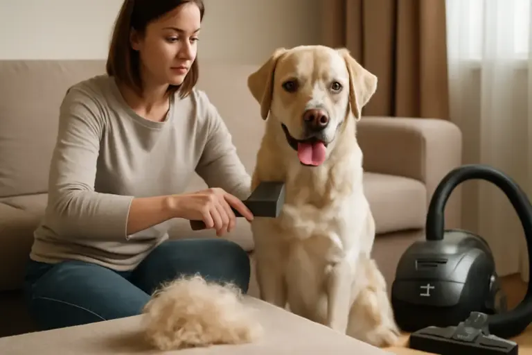 Come gestire la muta stagionale del pelo nei cani? I passaggi pratici che limitano la perdita in casa